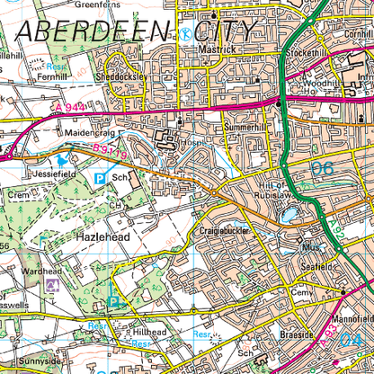 OS Landranger - 038 - Aberdeen, Inverurie & Pitmedden area