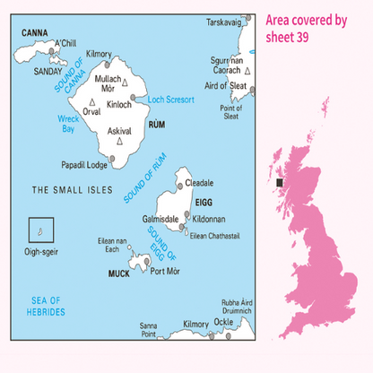 OS Landranger - 039 - Rùm, Eigg, Muck & Canna area