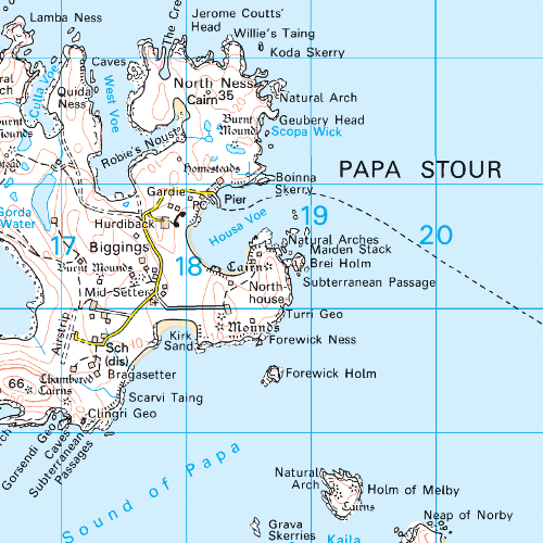 OS Landranger - 003 - Shetland - North Mainland area Landranger Map