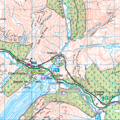 OS Landranger - 040 - Mallaig & Glenfinnan, Loch Shiel area