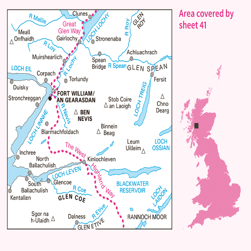 OS Landranger - 041 - Ben Nevis, Fort William & Glen Coe area