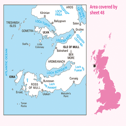 OS Landranger - 048 - Iona & West Mull, Ulva area