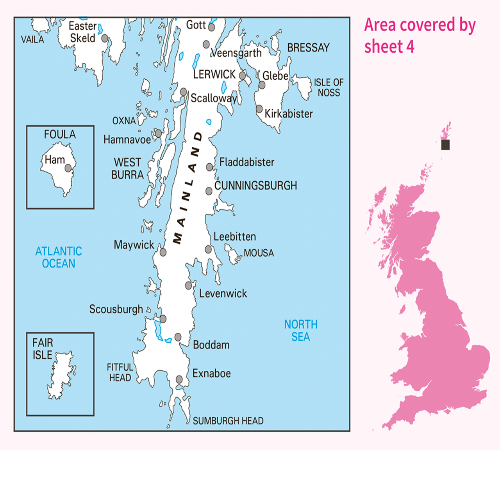 OS Landranger - 004 - Shetland – South Mainland area