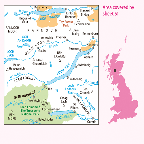 OS Landranger - 051 - Loch Tay & Glen Dochart