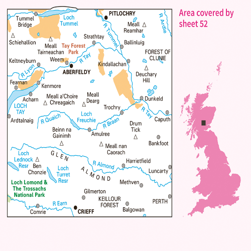 OS Landranger - 052 - Pitlochry & Crieff