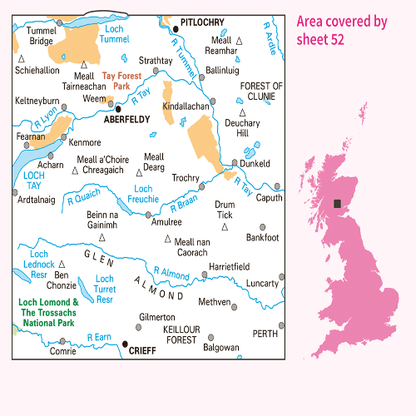 OS Landranger - 052 - Pitlochry & Crieff