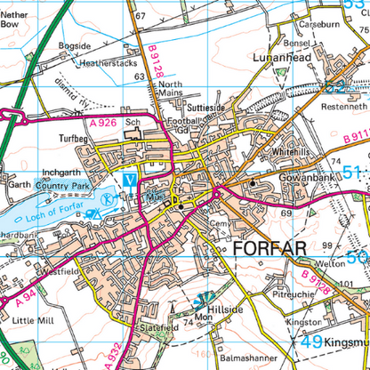 OS Landranger - 054 - Dundee & Montrose, Forfar & Arbroath