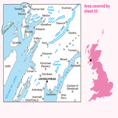 OS Landranger - 055 - Lochgilphead & Loch Awe