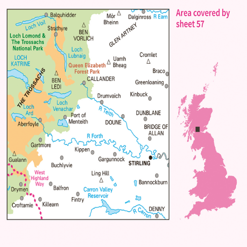 OS Landranger - 057 - Stirling & The Trossachs