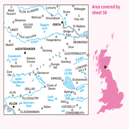 OS Landranger - 058 - Perth & Alloa, Auchterarder