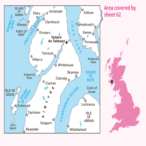 OS Landranger - 062 - North Kintyre & Tarbert