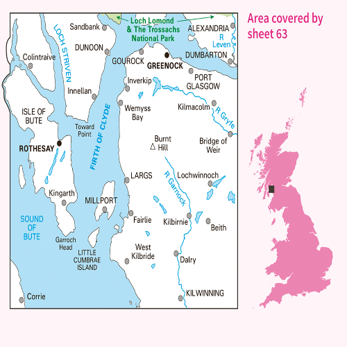 OS Landranger - 063 - Firth of Clyde, Greenock & Rothesay – HERO-ERA Store