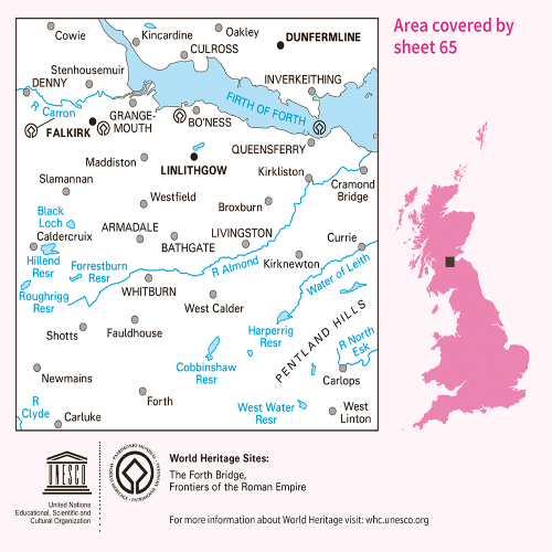 OS Landranger - 065 - Falkirk & Linlithgow, Dunfermline