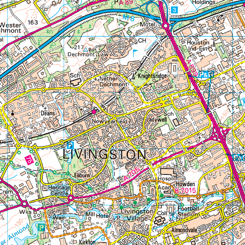 OS Landranger - 065 - Falkirk & Linlithgow, Dunfermline