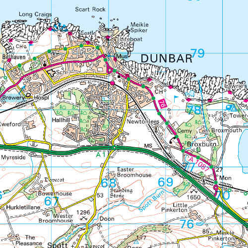 OS Landranger - 067 - Duns, Dunbar & Eyemouth