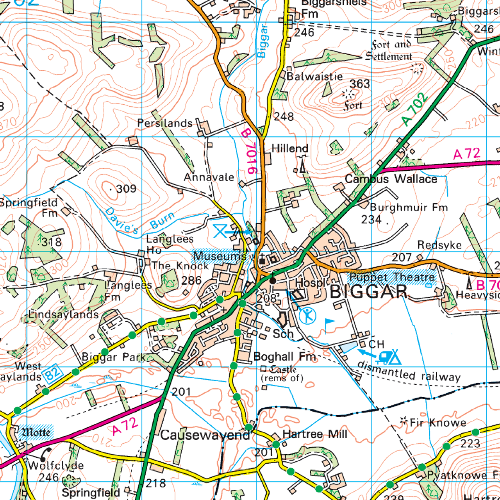 OS Landranger - 072 - Upper Clyde Valley, Biggar & Lanark