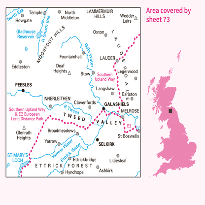 OS Landranger - 073 - Peebles, Galashiels & Selkirk, Tweed Valley