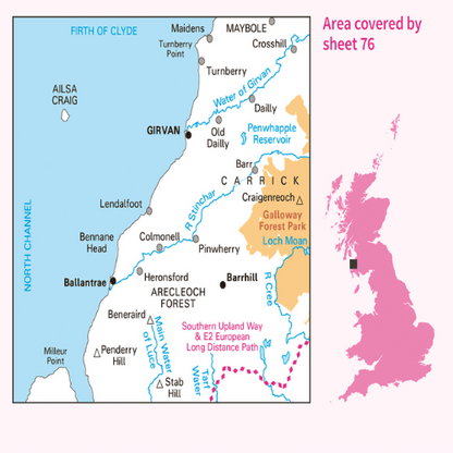 OS Landranger - 076 - Girvan, Ballantrae & Barrhill