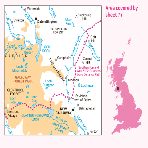 OS Landranger - 077 - Dalmellington & New Galloway, Galloway Forest Park