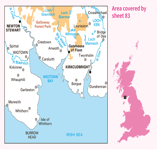 OS Landranger - 083 - Newton Stewart & Kirkcudbright, Gatehouse of Fleet