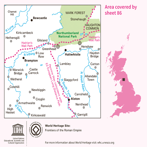 OS Landranger - 086 - Haltwhistle & Brampton, Bewcastle & Alston