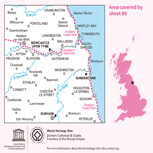 OS Landranger - 088 - Newcastle Upon Tyne, Durham & Sunderland