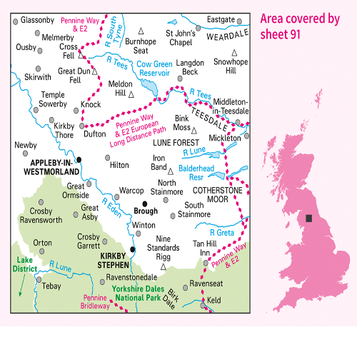 OS Landranger - 091 - Appleby-in-Westmorland