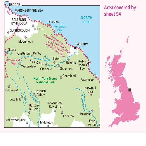 OS Landranger - 094 - Whitby, Esk Dale & Robin Hood's Bay