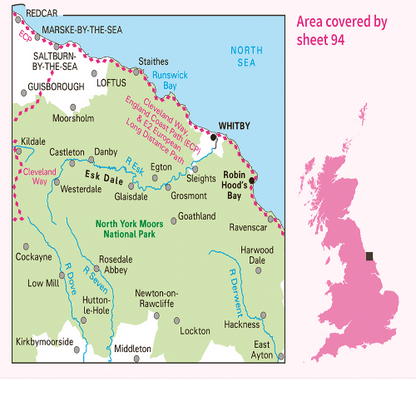 OS Landranger - 094 - Whitby, Esk Dale & Robin Hood's Bay