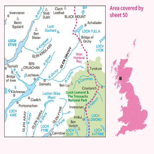 OS Landranger - 050 - Glen Orchy & Loch Etive area