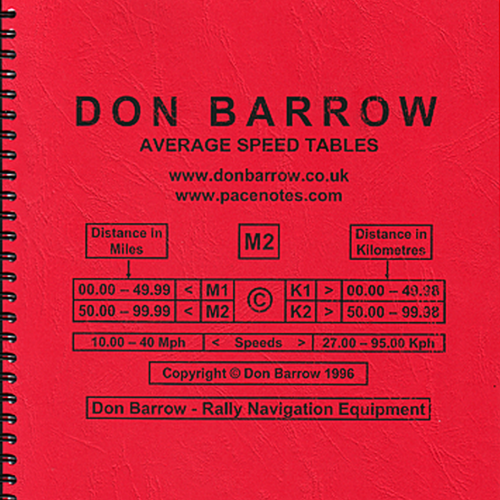 Don Barrow MPH Average Speed Tables