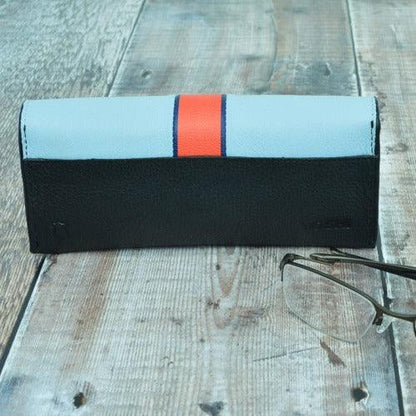 No 20 Blue Racing Stripe Glasses Case