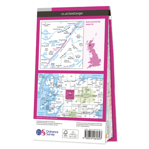 OS Landranger - 034 - Fort Augustus, Glen Roy & Glen Moriston