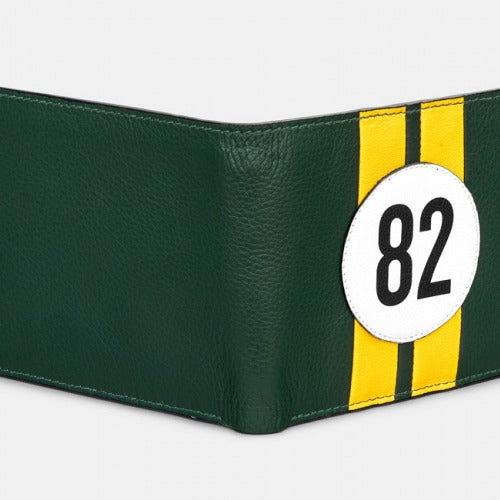 No 82 Green Racing Stripe Wallet